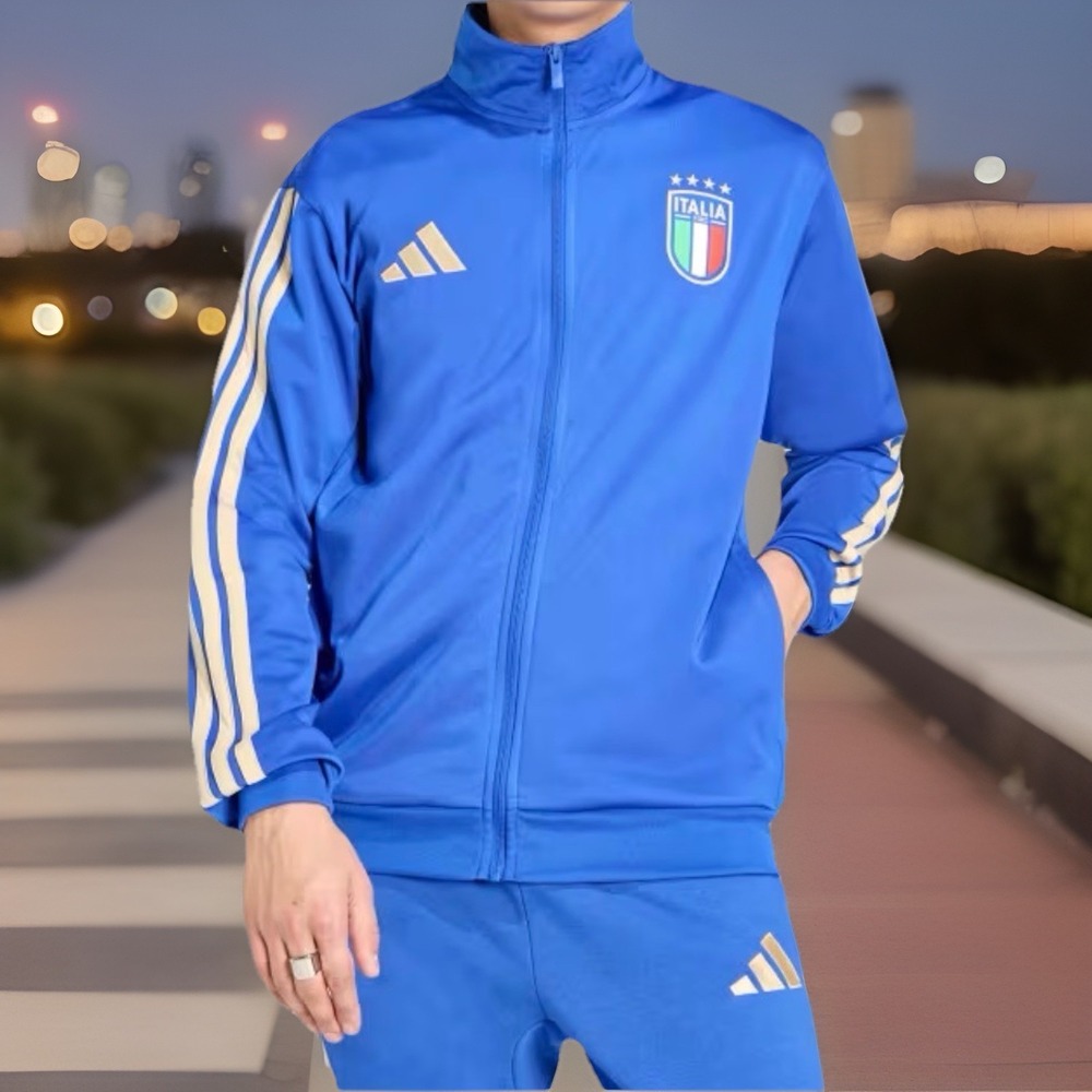 Adidas Italy Soccer Team Men's DNA Track Jacket Blue Size XL New